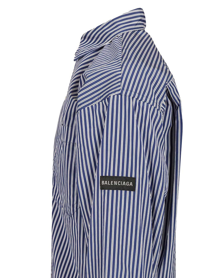 Balenciaga Oversized Striped Shirt Shirts - Blue | 9225e440599511ada9ea6d3d86eeda339a38dec1