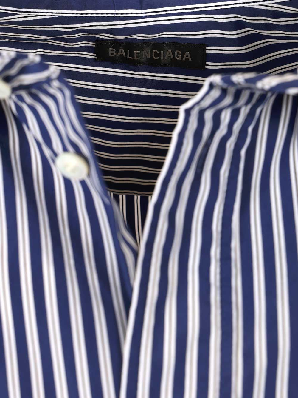 Balenciaga Oversized Striped Shirt Shirts - Blue | 035687e91ef1c5ba193b5d550af98bcd1d1c099b