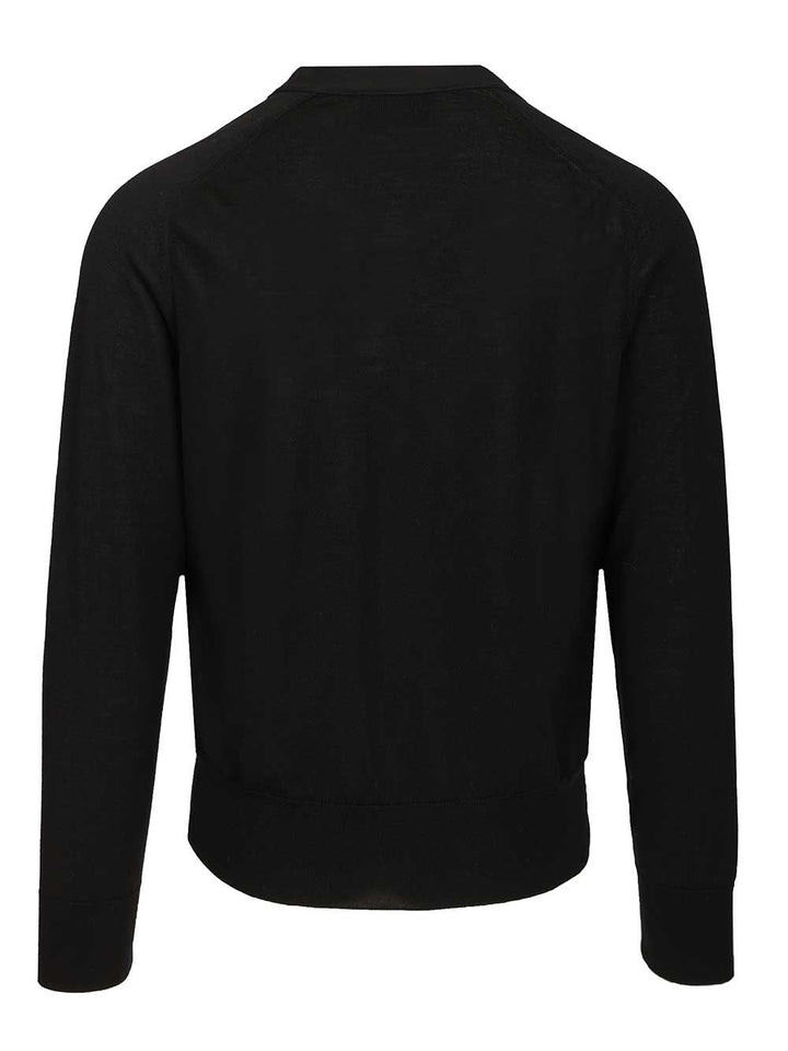 Ami Ami Paris V-Neck Wool Cardigan Knitwear - Black | ba85e92dfd68e7396b7c46779ee7dcb221eb8136