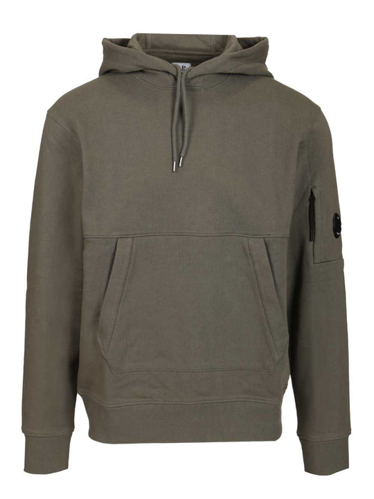 Diagonal Raised Fleece Hooded Lens Sweatshirt Sweatshirts Grey