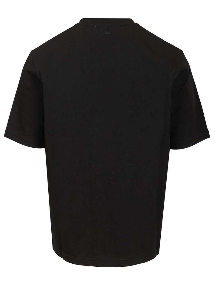 Ami Quota -Small Embossed Ami De Coeur Tshirt T-Shirt - Black | 08ba16806fdd87c7a681e171c3cafcb6776d4179