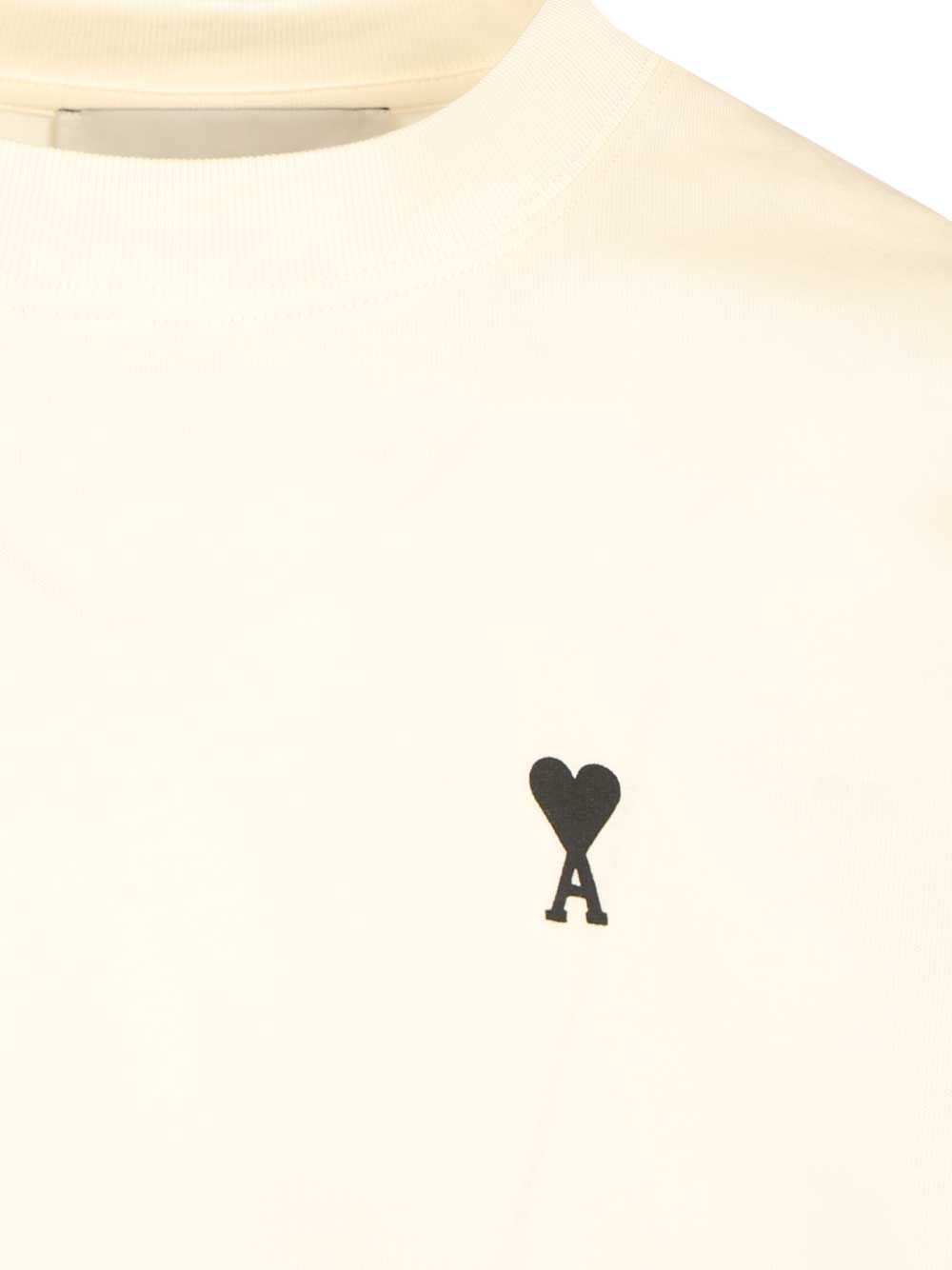 Ami Boxy Fit Short Sleeves Adc Teeshirt With Signature Print At Back T-Shirt - White | 536a752d10cd8a1e2f2ecb82395f140b3c5ba07f