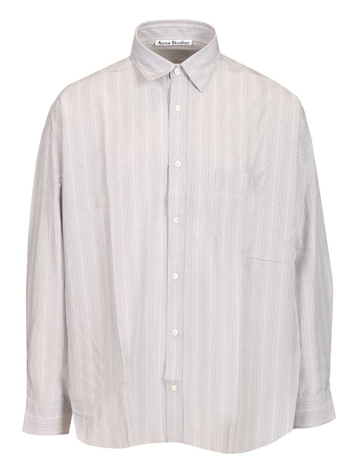 Acne Studios Striped Shirt Shirts - Grey | fbcd1b3d38a76a5d6d1dba51e9b30a2dfd62b84c