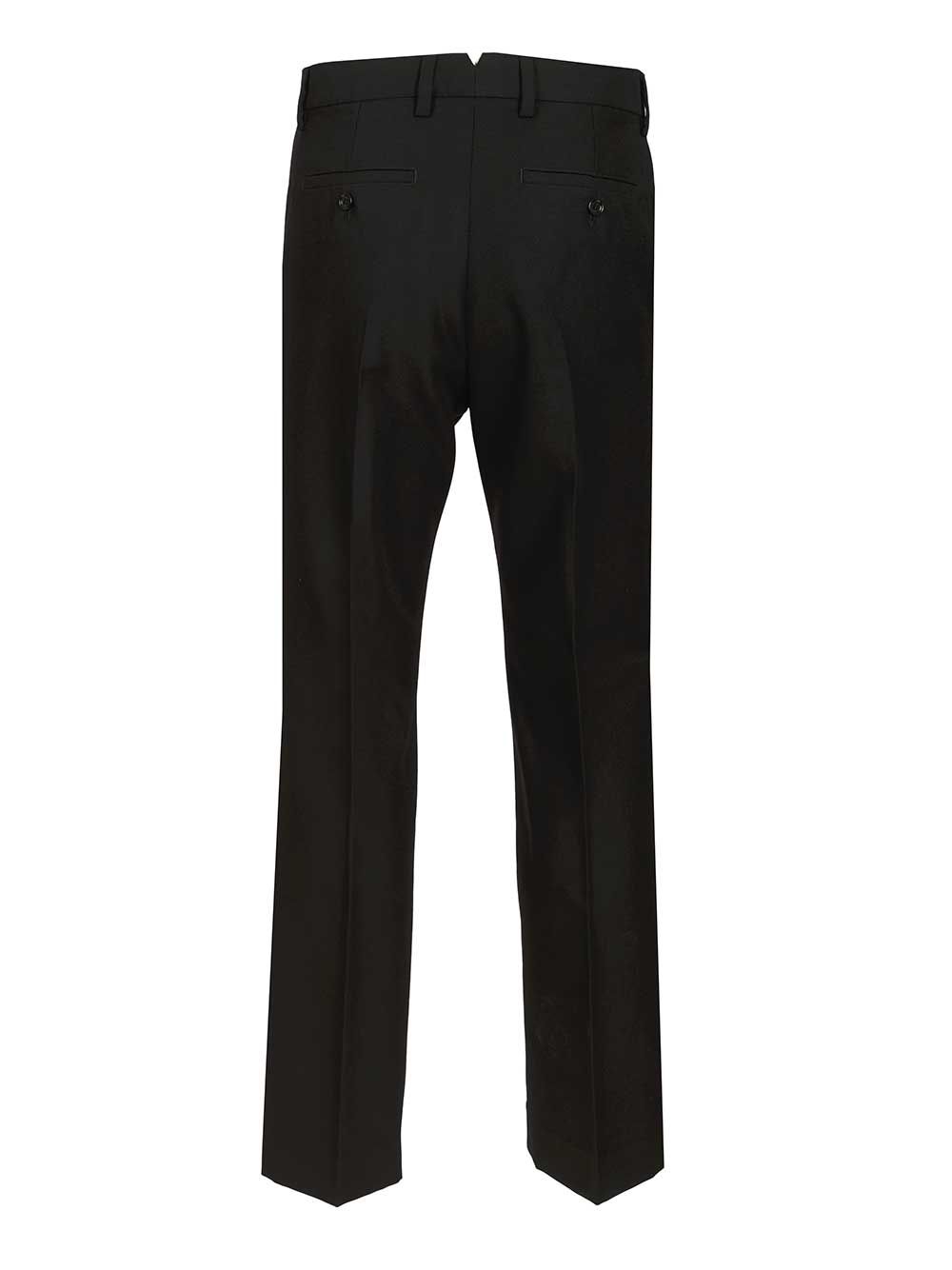 Ami Straight  Wool Canvas Trousers - Black | 256dcf0d018754013aa7d90e9b4797157a45f288