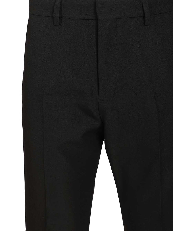 Ami Straight  Wool Canvas Trousers - Black | 6e9326b3d62621fb4f4f51a6cd8d2a104e0d6476