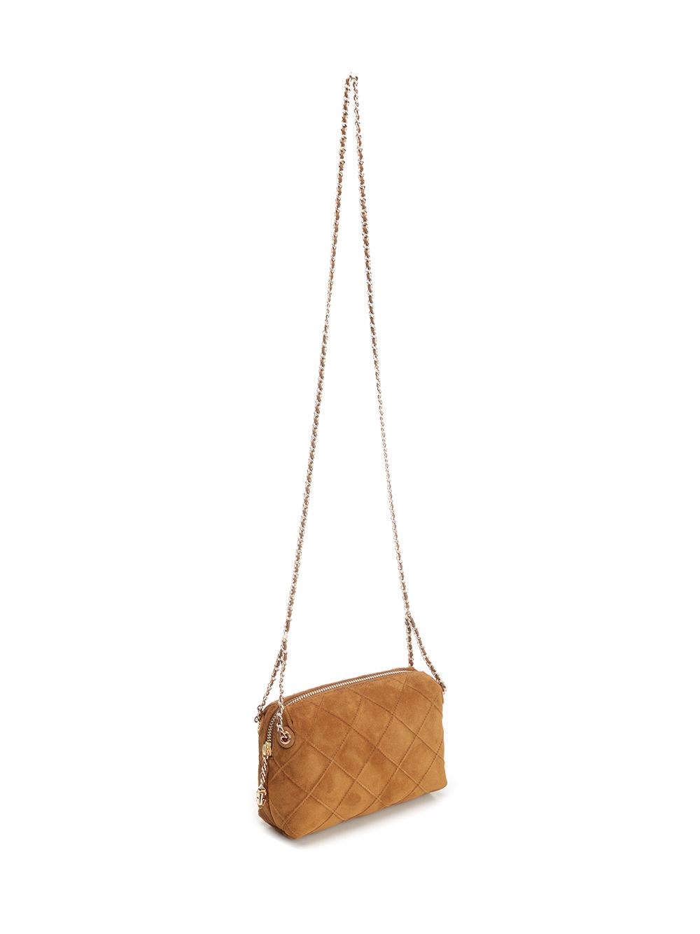 Tory Burch Fleming Suede Shoulder Bag Crossbody Bags - Brown | d68c2b06a3198ae9ed89ded606d31a5bb788b105