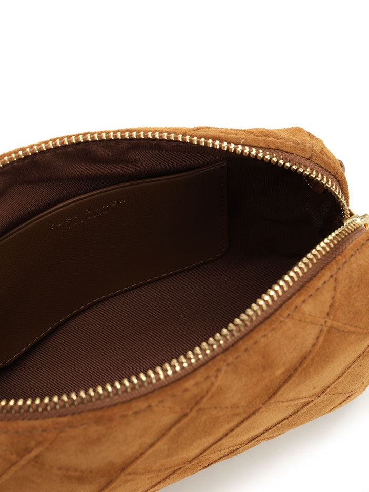 Tory Burch Fleming Suede Shoulder Bag Crossbody Bags - Brown | 27b4a6e3d821850d090a4953b95e9fc5a8868287