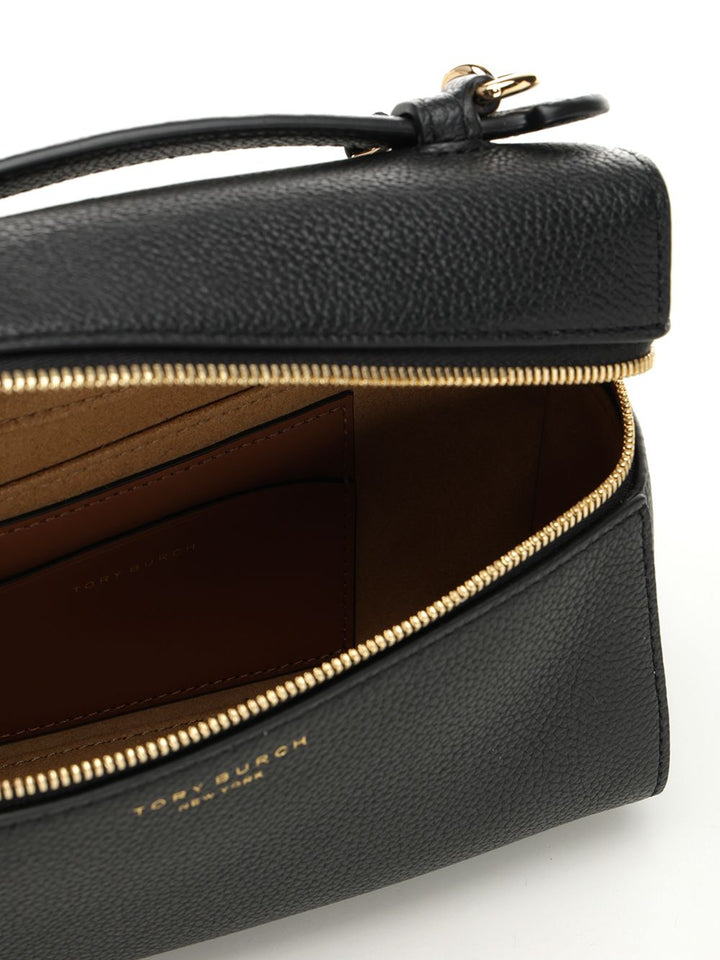 Tory Burch Romy Slim Top Handle Handbags - Black | cb7f00b5871e72591954cb7359e5ed935cc9781d