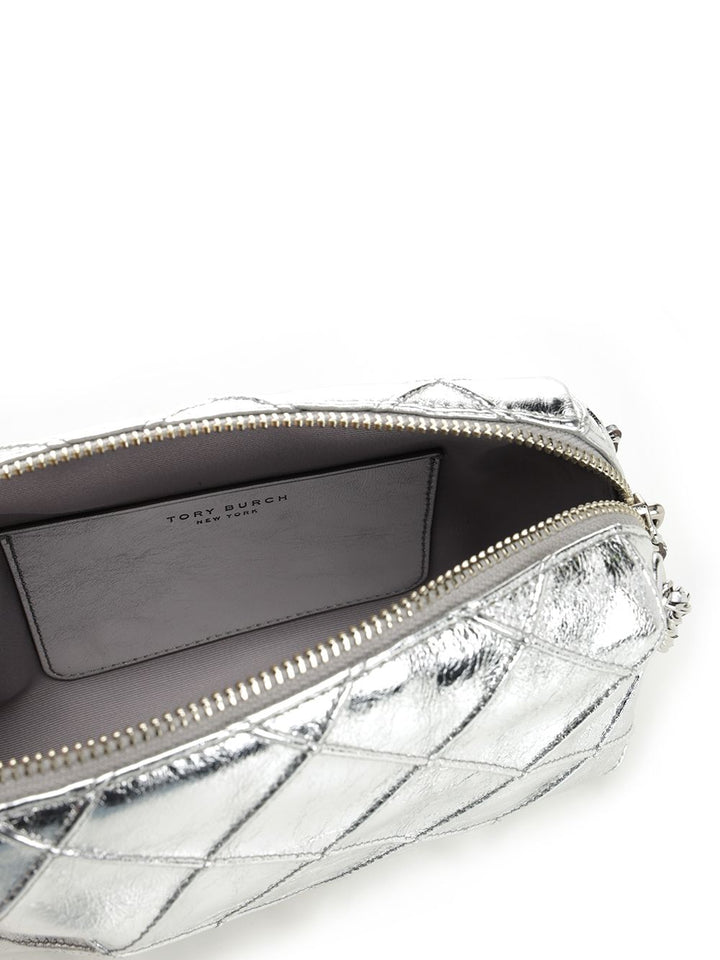 Tory Burch Fleming Metallic Soft Crossbody Bag Crossbody Bags - Silver | 6f4cbb5c9a47defa26d86e655ea79f7b3318da64