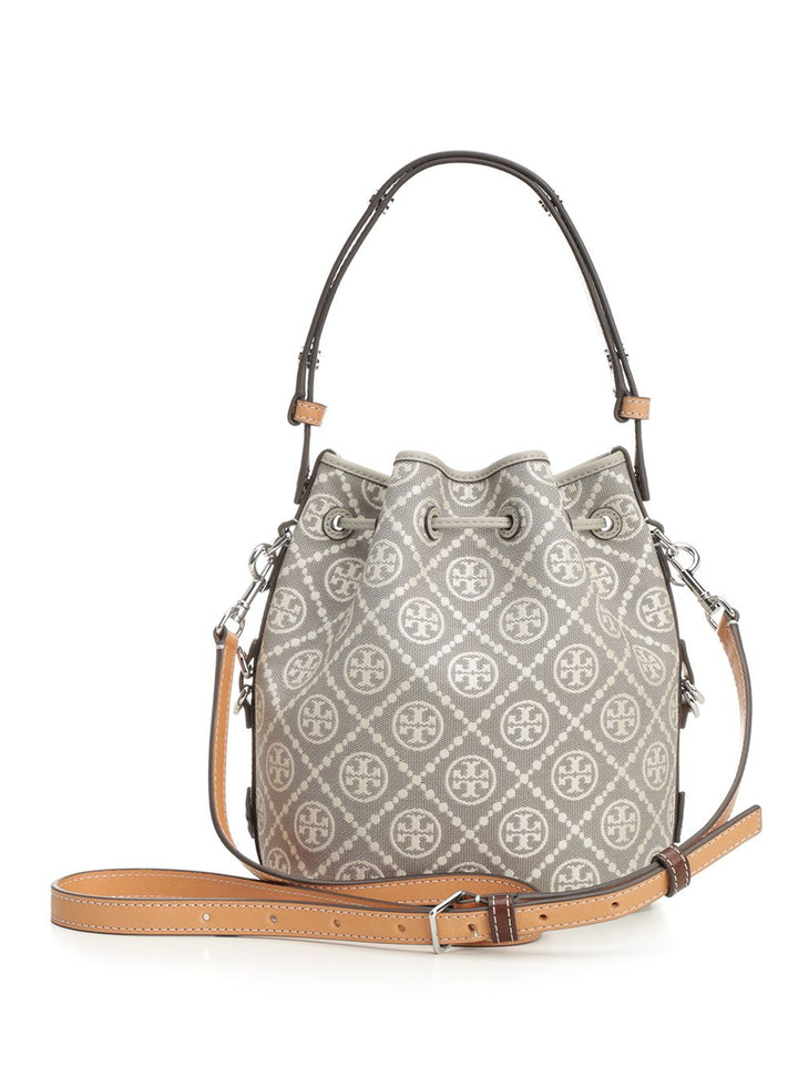 Tory Burch T Monogram Utility Bucket Bag Crossbody Bags - Grey | b37bc277ee688a84d1104e9cd4194515d7402851