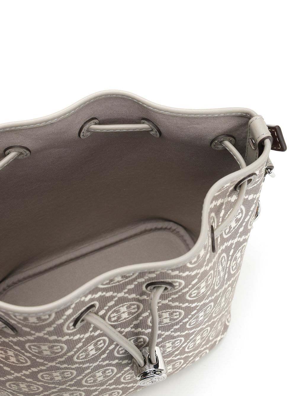 Tory Burch T Monogram Utility Bucket Bag Crossbody Bags - Grey | 676545741d40395277adef15c25491e023f8365a