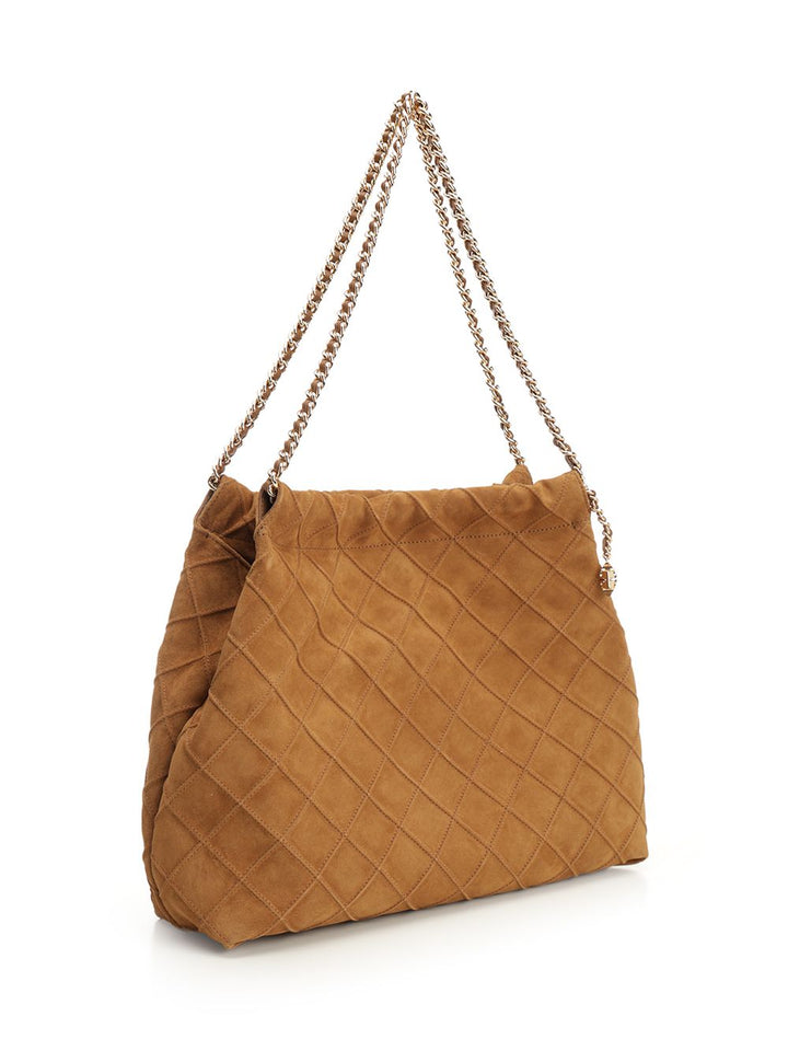 Tory Burch Fleming Suede Hobo Bag Shoulder Bags - Brown | 8aee7648b1a8533d22595f4a47e90d8f9aa042e6