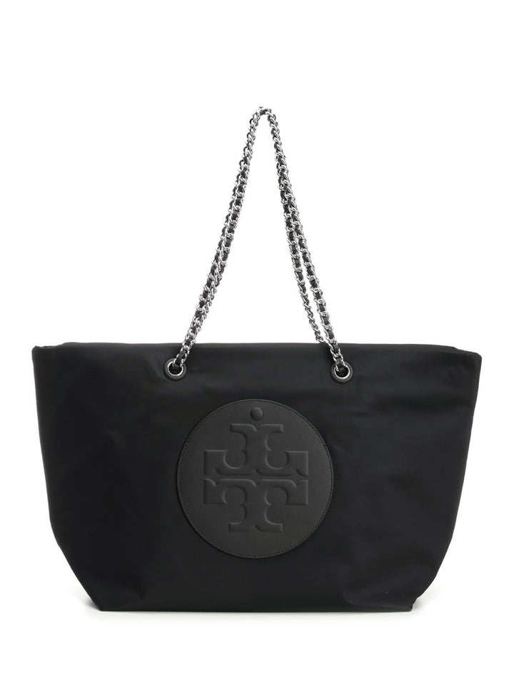 Tory Burch Ella Chain Zip Tote Shoulder Bags - Black | 04aa09075db5eadbc13b5dc08d68b9ecc1ec8530