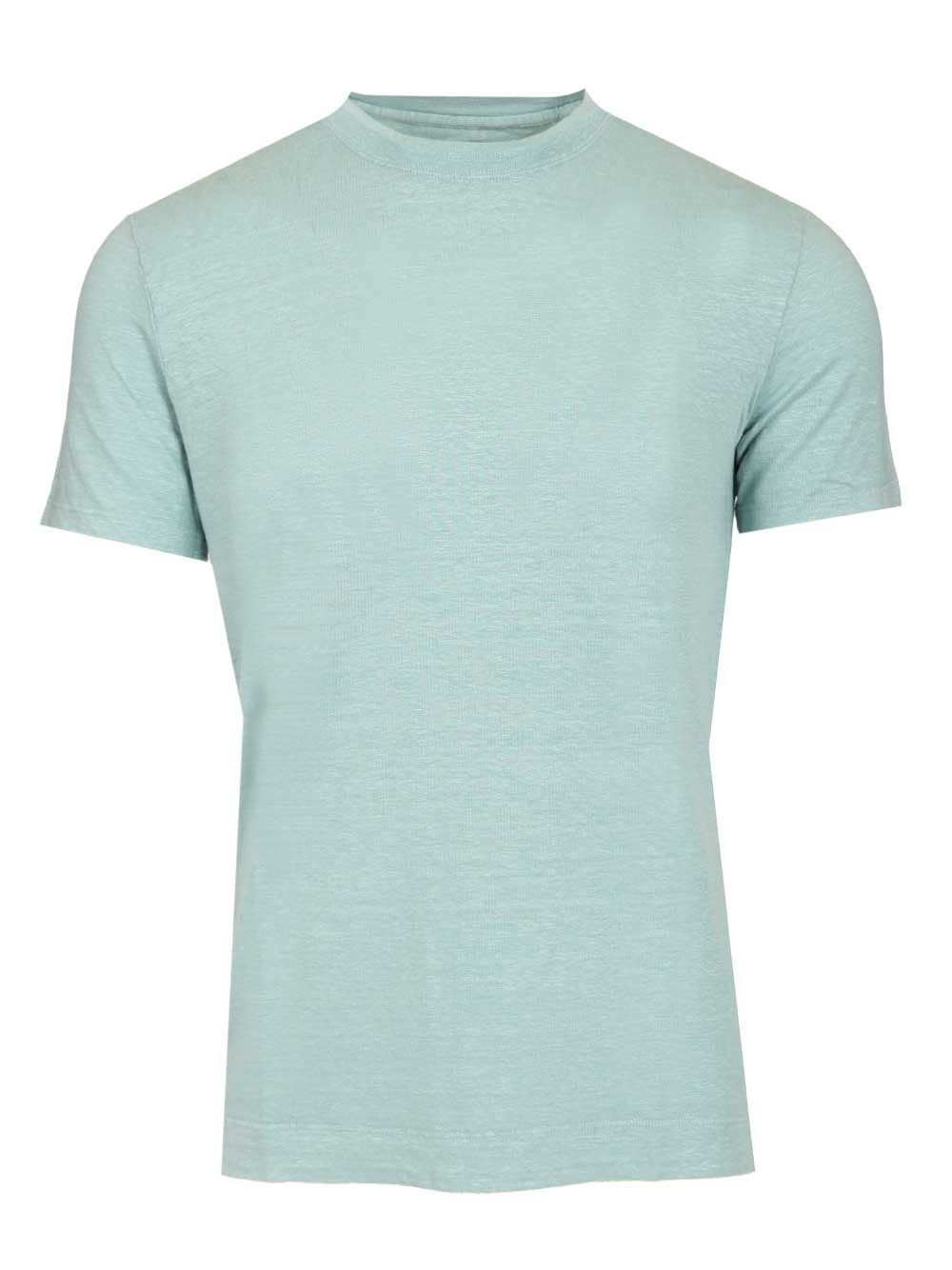 Fedeli Crew Neck T-Shirt - Light blue | 68d1c64b97a396be97a800a1d4eb03f6efb5a10b