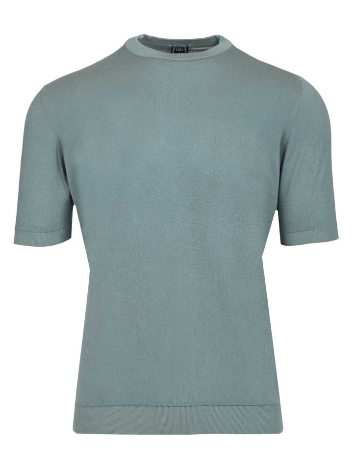 Fedeli Crew Neck T-Shirt Knitwear - Green | c2b609450ebf5fec1d94f71be8a0177199b777ba