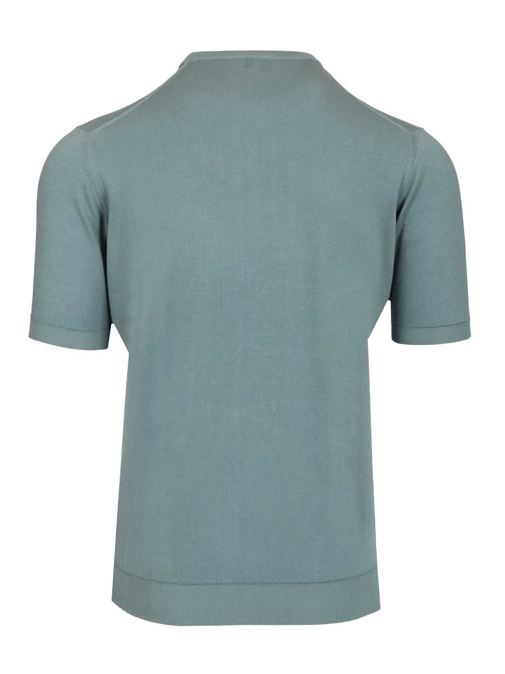 Fedeli Crew Neck T-Shirt Knitwear - Green | 64ff67245147df7ac7606f4a24dcd588474c0361