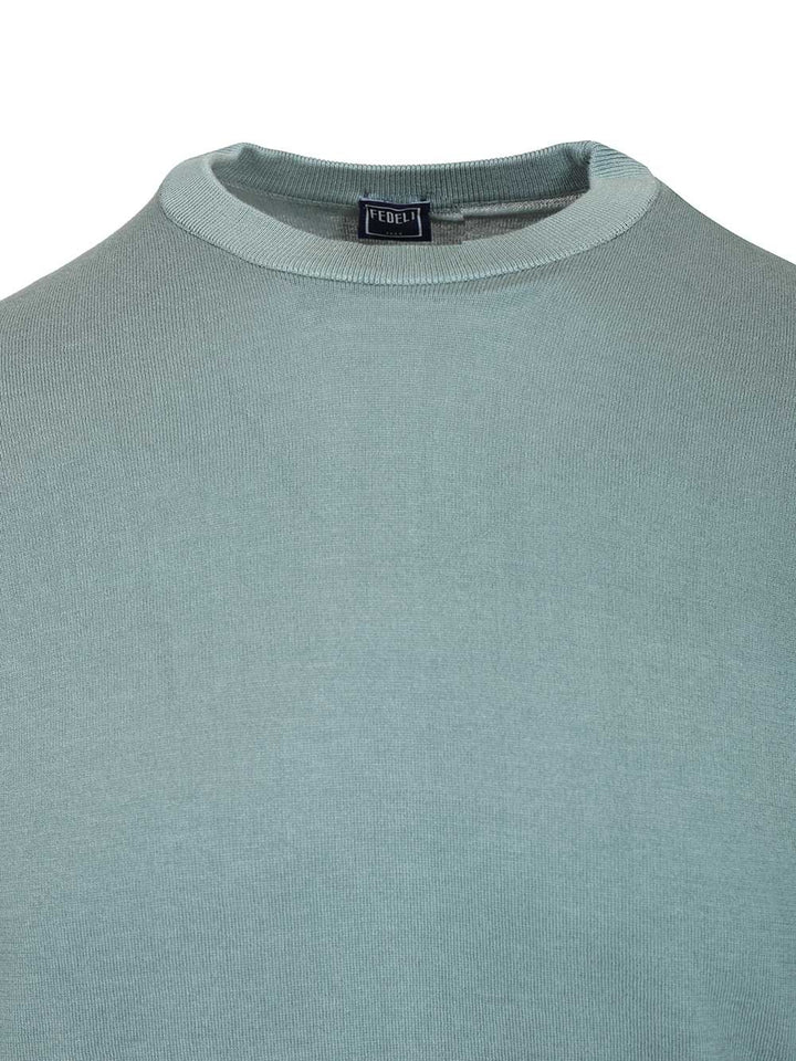 Fedeli Crew Neck T-Shirt Knitwear - Green | 10558f2274800b48417e4a7ae5e6951b3bf8197c