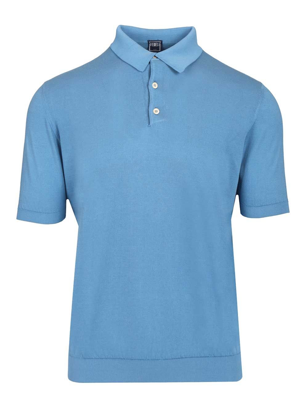 Fedeli Short-Sleeved Polo shirt - Light blue | 9210f4e3167fc2960fa16f22d0b21b96af807697
