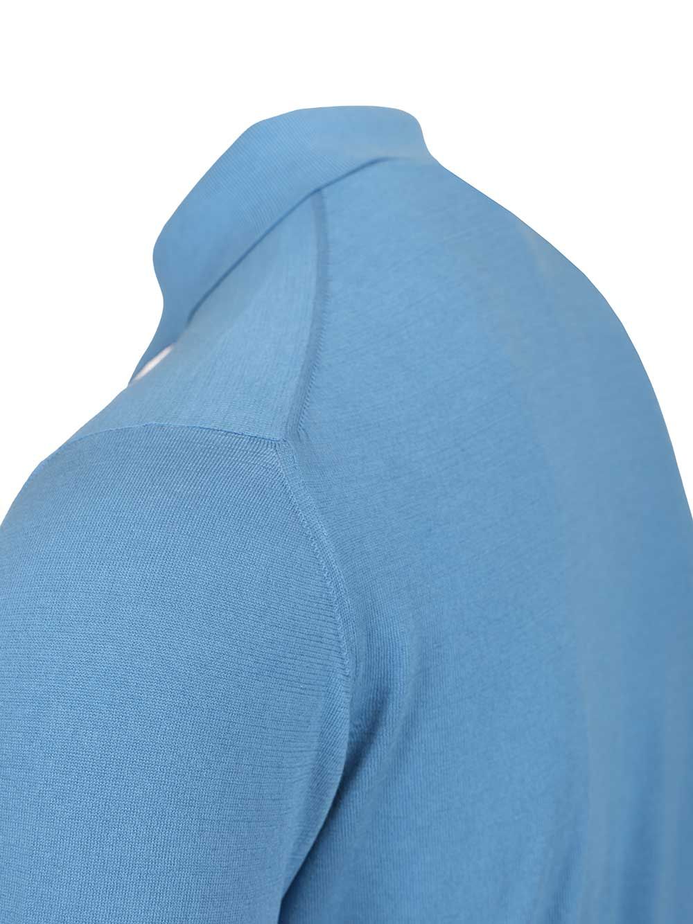 Fedeli Short-Sleeved Polo shirt - Light blue | 5e31942b83b342de9bc81f3de25de4c2899d7bf5