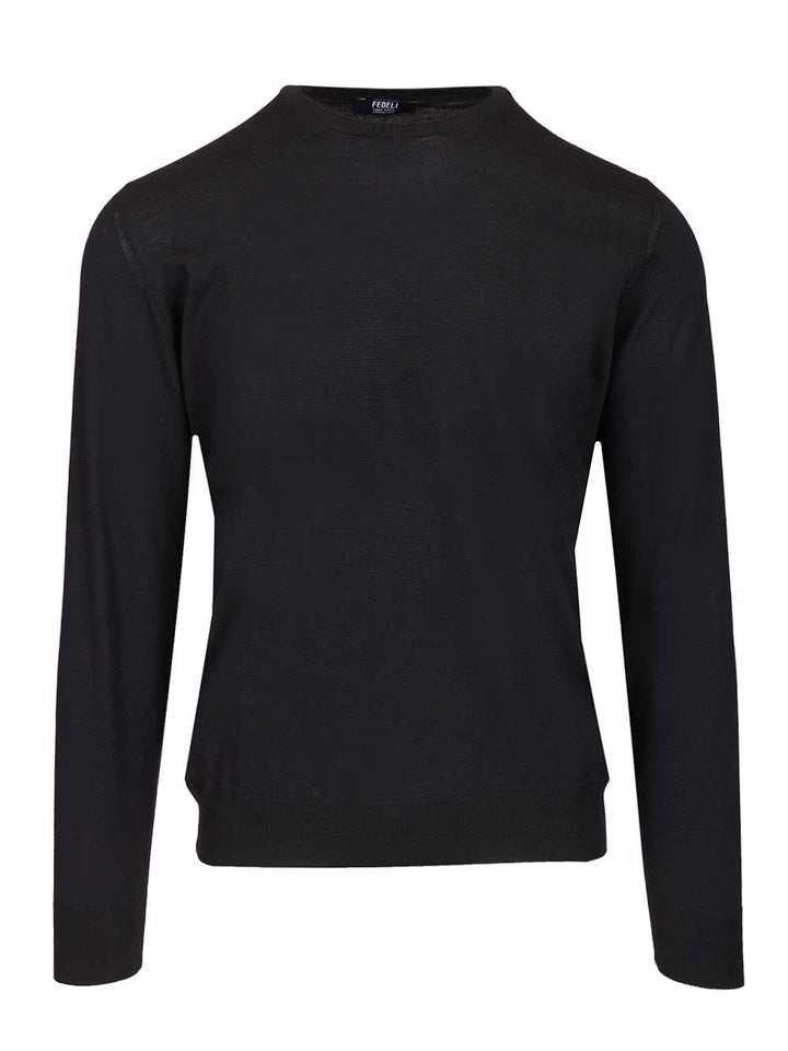 Fedeli Long-Sleeved Sweater Knitwear - Blue | 6f9a52befff6f64751c2e26a8d953fcccc0dd12f