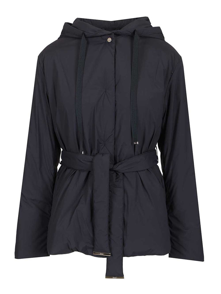 Herno Nylon Hooded Jacket Coats - Blue | 008ea54de6347cb462f13374a26c4661b4ec8948