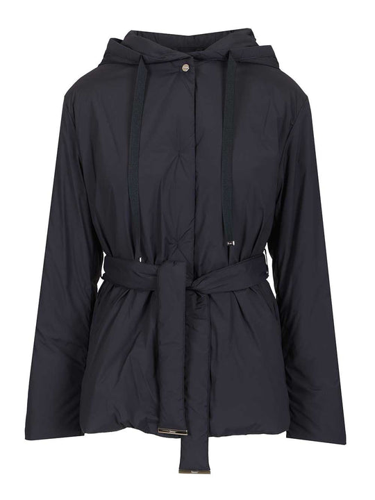 Nylon Hooded Jacket Coats Blue