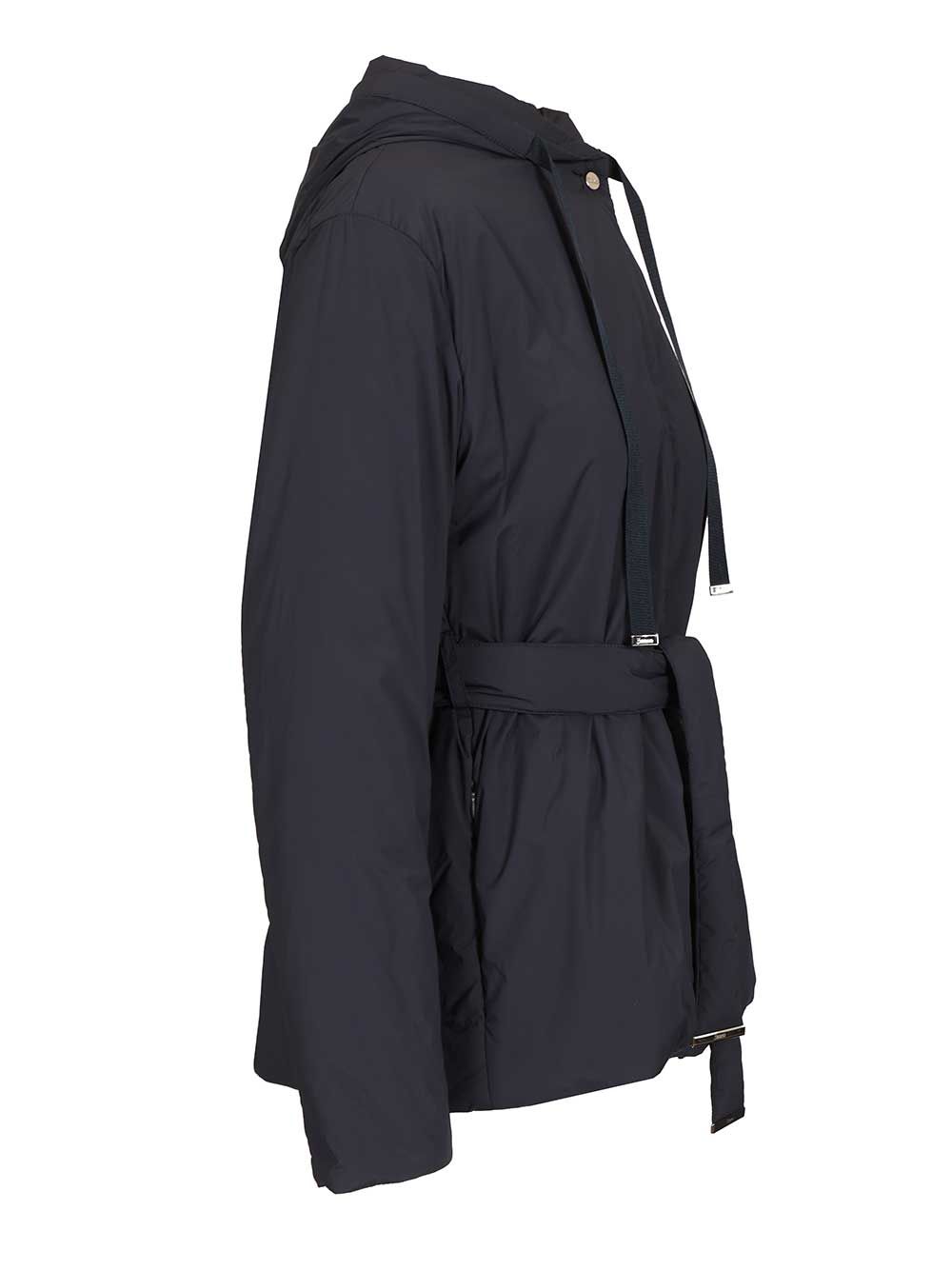 Herno Nylon Hooded Jacket Coats - Blue | 884f360e963472a021e0db47290cfd17e08311bd