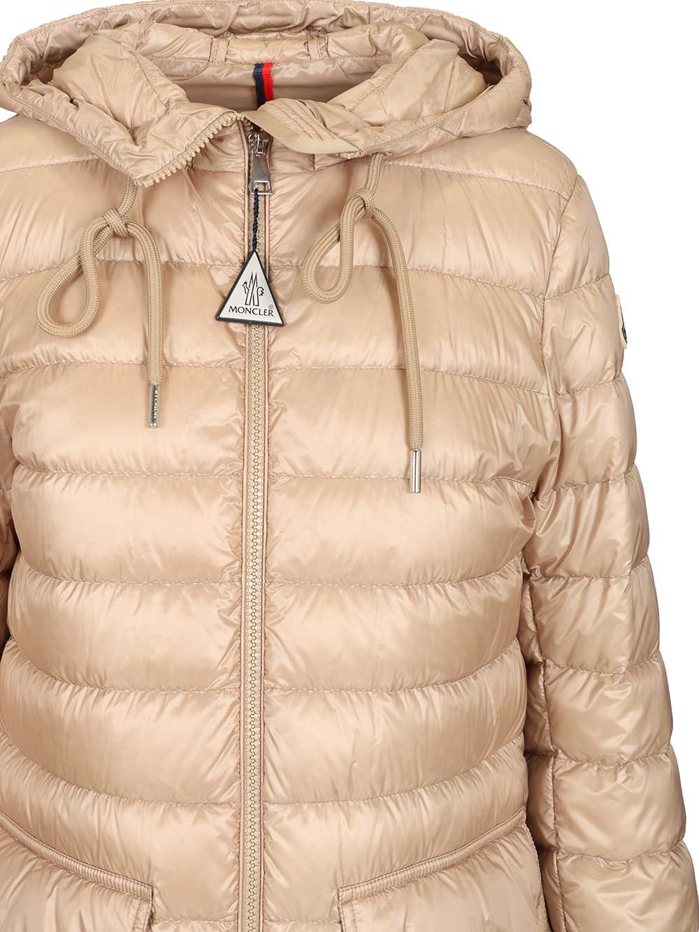 Moncler Jasmin Short Parka Jackets - Beige | 77a2ee9906c3eb0ffbff54816efa5ce9305fd29e