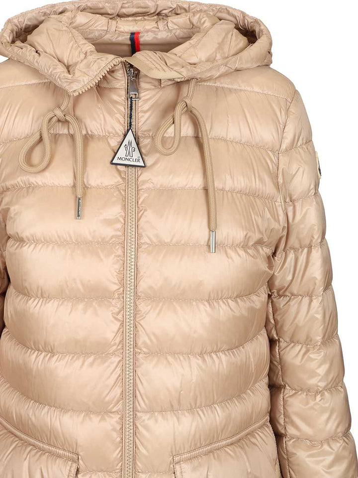 Moncler Jasmin Short Parka Jackets - Beige | 77a2ee9906c3eb0ffbff54816efa5ce9305fd29e