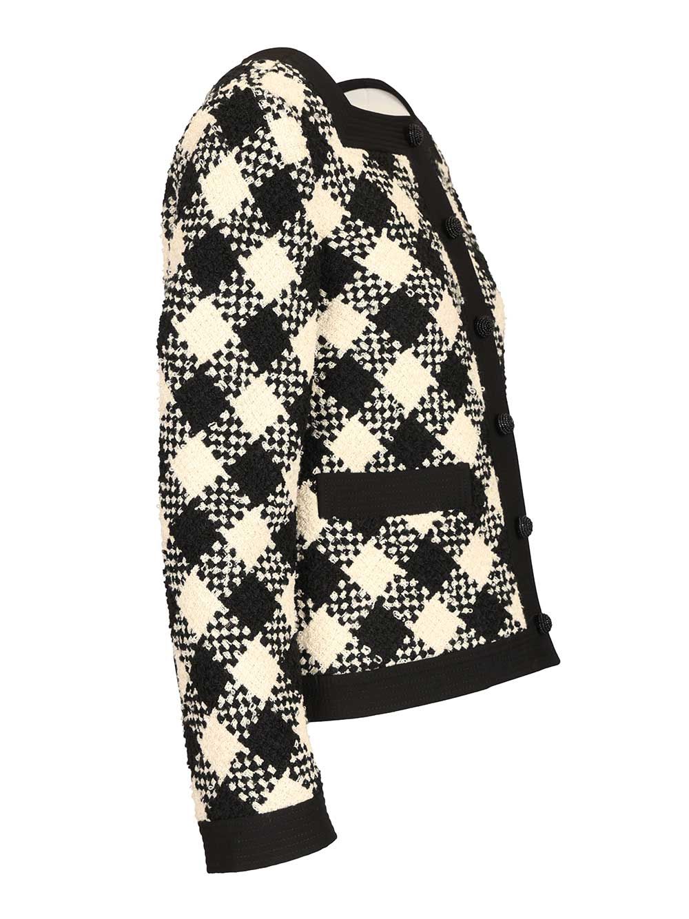 Valentino Garavani Damier Checked Bouclé Tweed Jacket Knitwear - Multicolor | 58533b11148cce7cd3597ba3b87a6d2e4c62b885