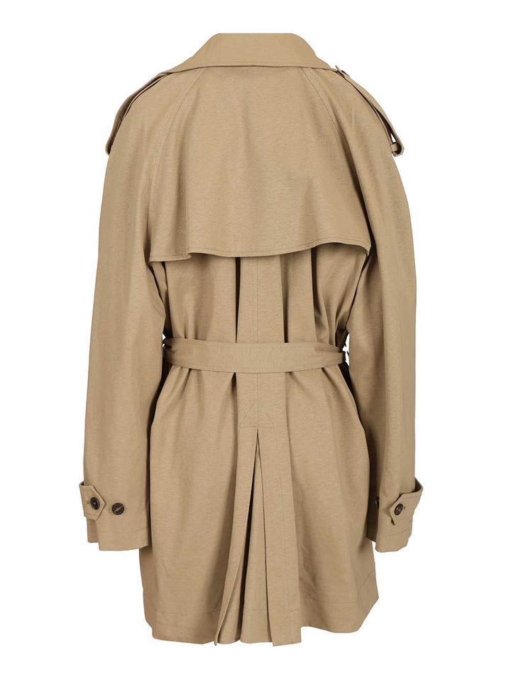 Balenciaga Cropped Trench Coat Coats - Beige | 0c8b234c27a196b6e7dc276426fc51e27f1db923