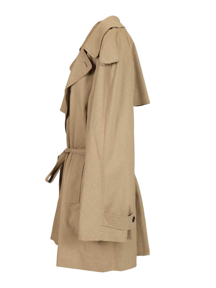 Balenciaga Cropped Trench Coat Coats - Beige | e1084cea63991db0b9c782c92b8ae0422dd423d5