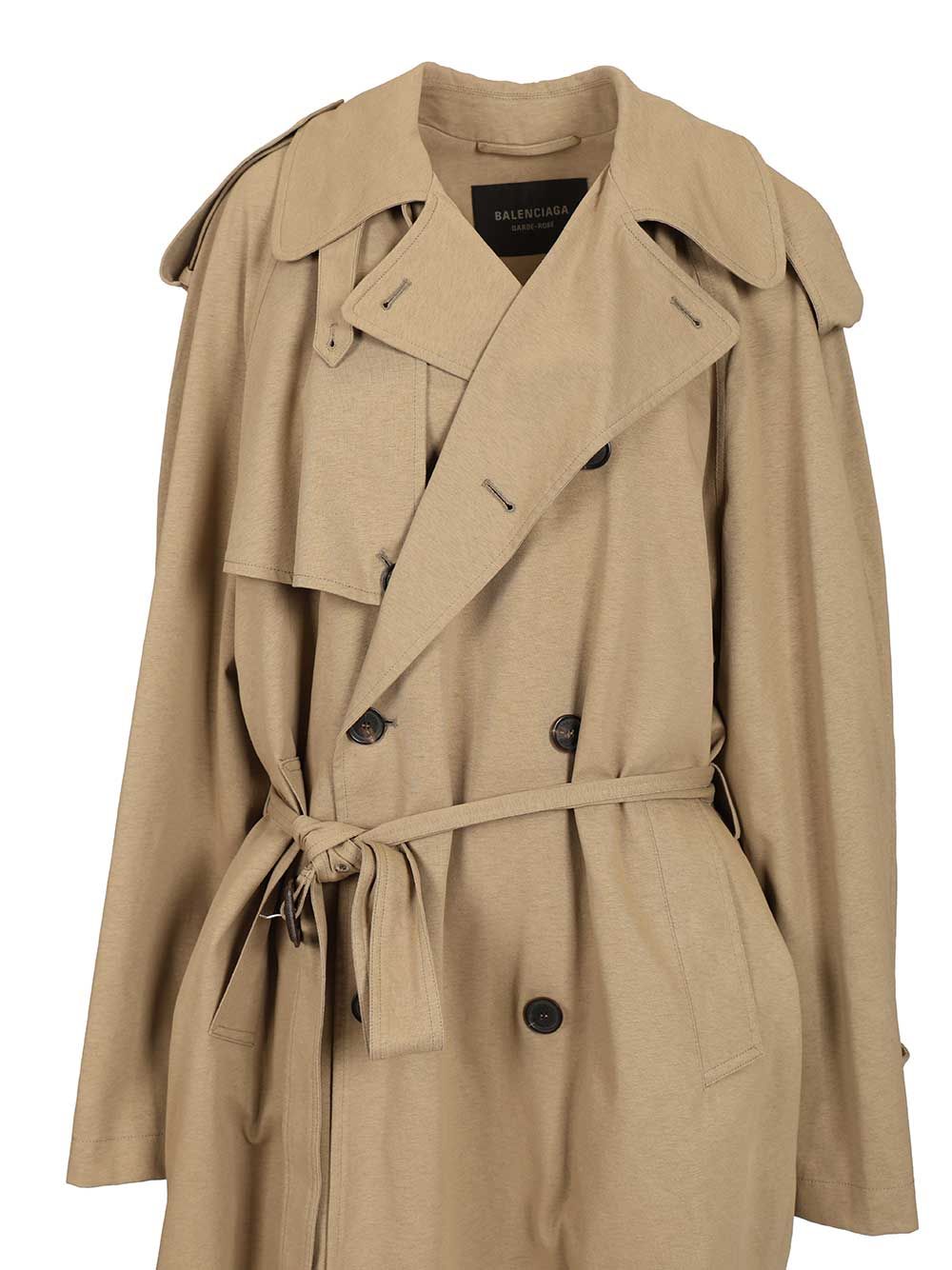 Balenciaga Cropped Trench Coat Coats - Beige | 5cfcc6bb1bd969ec6e87049cbd67af6bc0d38530