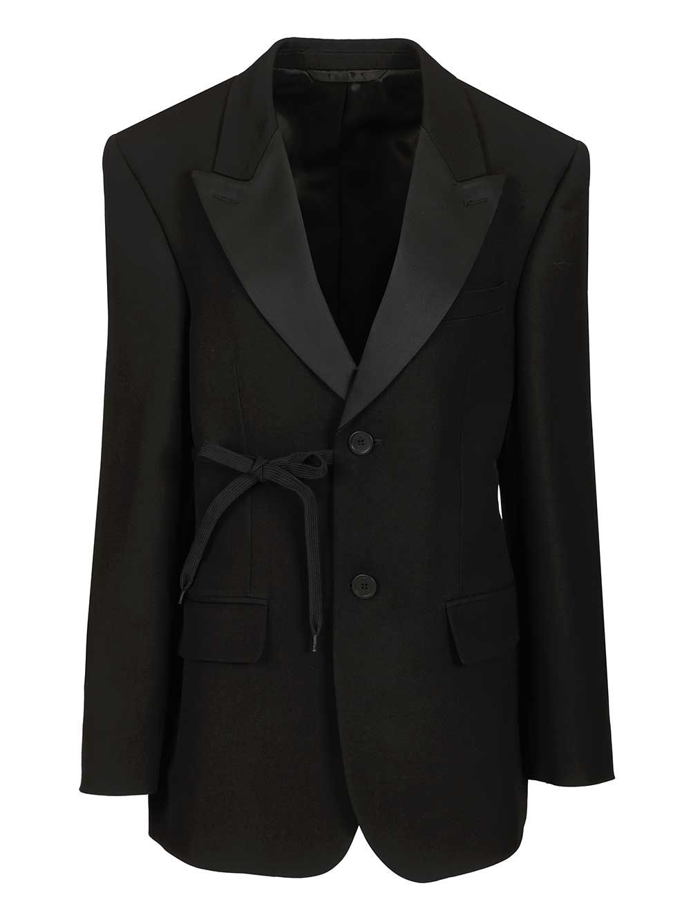 Balenciaga Wrap Tuxedo Jacket Jackets - Black | 5eabfa62b8296f2b750aeba77a42d27b86f58f14