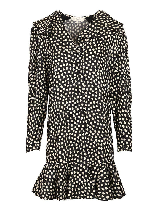Long-Sleeved Mini Dress Dresses Black