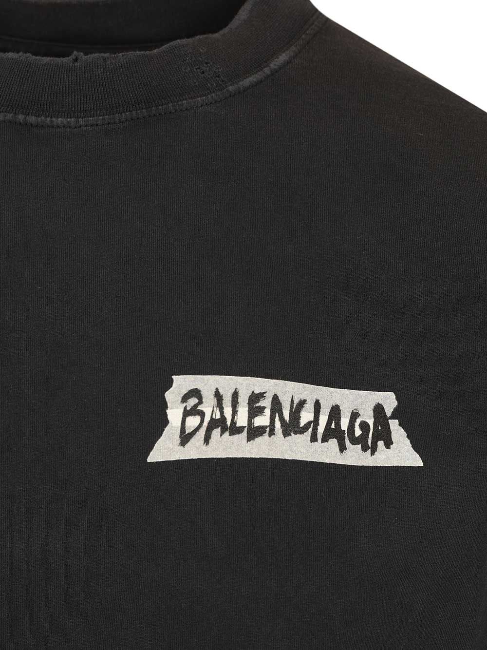 Balenciaga Masking Tape T-Shirt - Black | 8f813aecdfcc075ec5f48c07cd1c7f76f84cb305