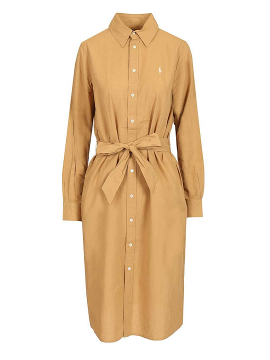 Shirt Dress Dresses Beige