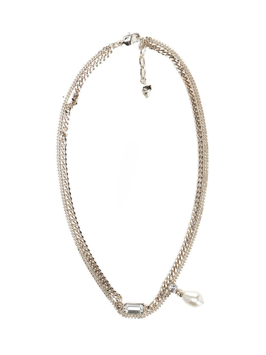 Skull Necklace With Crystals Jewelry Gold