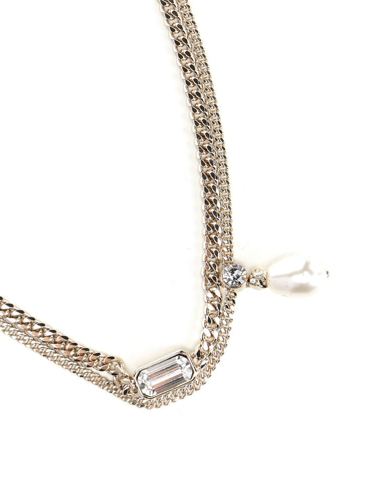 Mcqueen Skull Necklace With Crystals Jewelry - Gold | 63f41e504f38f576f6d7754841b903a737eedddf