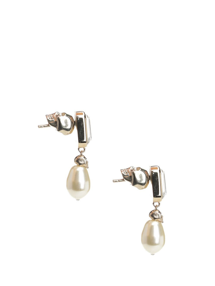 Mcqueen Skull Earrings With Pearls Jewelry - Gold | e7371c913e3ee6906b185cd064969992f70d56a1