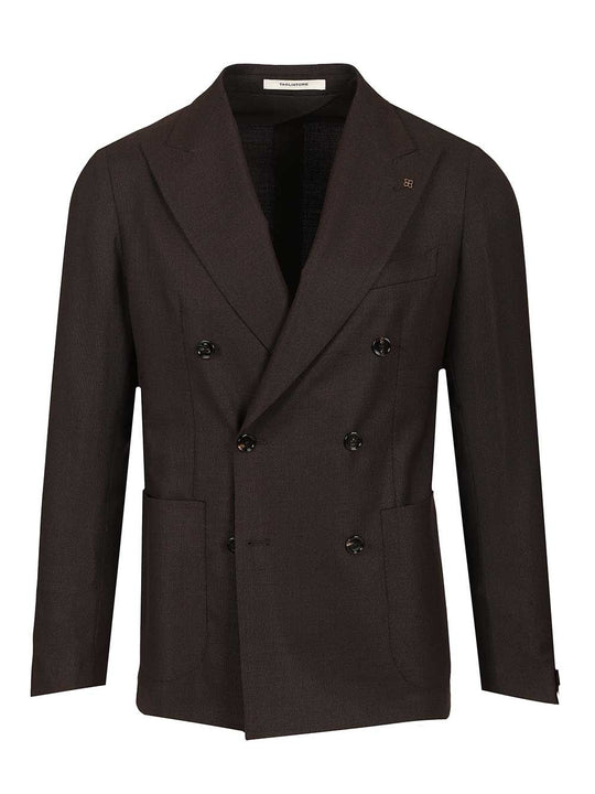 Double-Breasted Blazer Jackets Brown