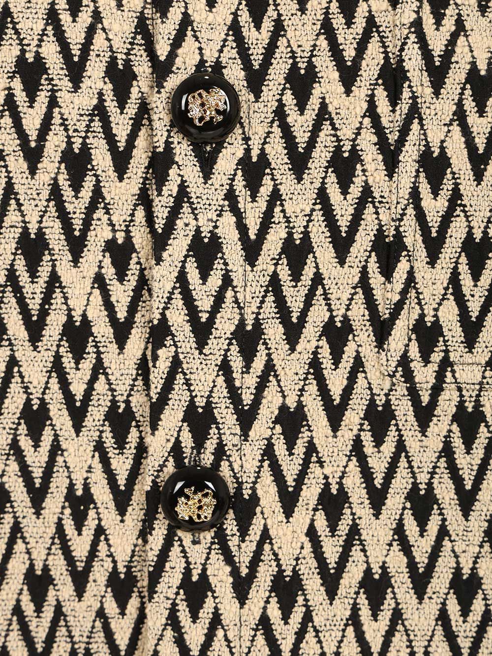 Valentino Garavani Toute La V Jacquard Cotton Blend Jacket Shirts - Beige | 30392f3901608e0f2372121cb54d220274f9c7e8