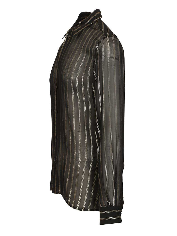 Valentino Garavani Valentino Silk And Lurex Chiffon Shirt Shirts - Black | abe6dc88aa482375623dbbd1f71d730701bc61b5