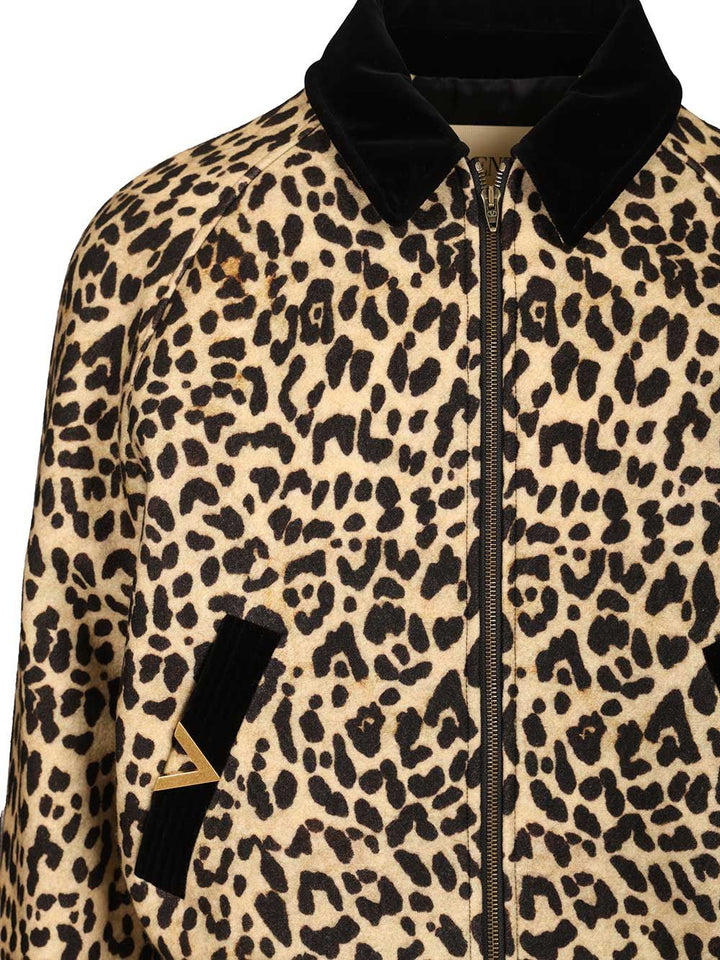 Valentino Garavani Valentino Wool Bomber Jacket Jackets - Animalier | 0d5c7e7bf89cef47e503489c83bb61a102c48cb9