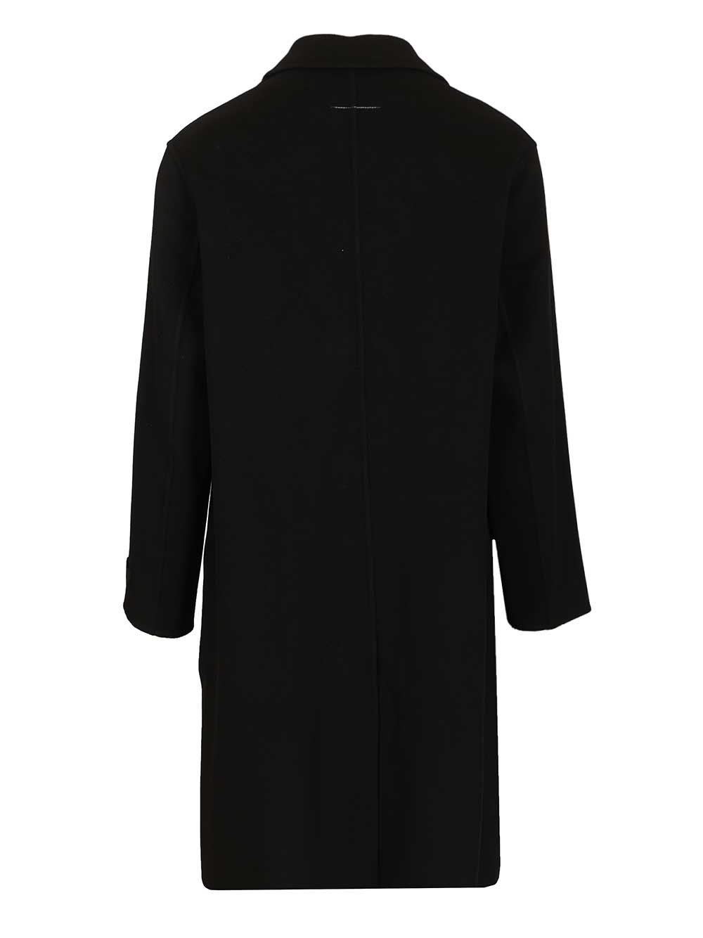 Mm6 Maison Margiela Single-Breasted Wool Coat Coats - Black | 086549d7aed9e812154399d4e8047edacb15450d