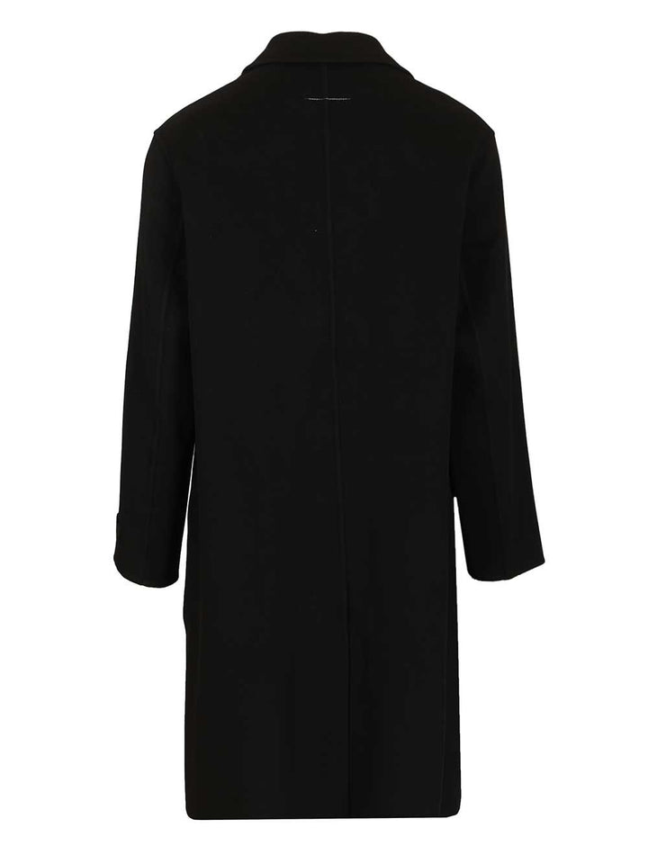 Mm6 Maison Margiela Single-Breasted Wool Coat Coats - Black | 086549d7aed9e812154399d4e8047edacb15450d