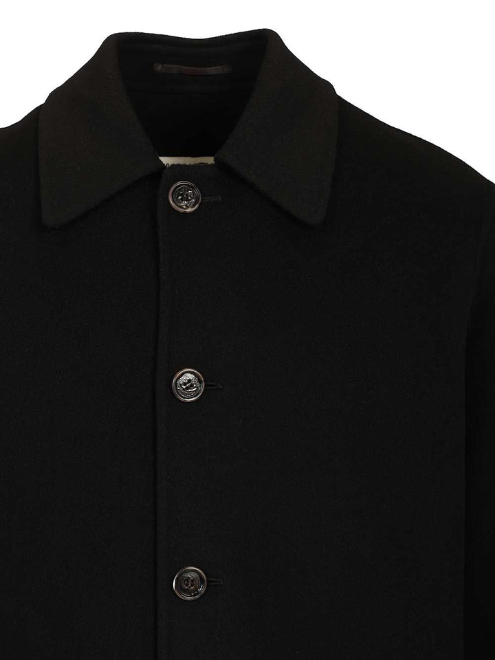 Mm6 Maison Margiela Single-Breasted Wool Coat Coats - Black | e3c4dc2a3a12fc22dd76b4056a13bafe1f235e31