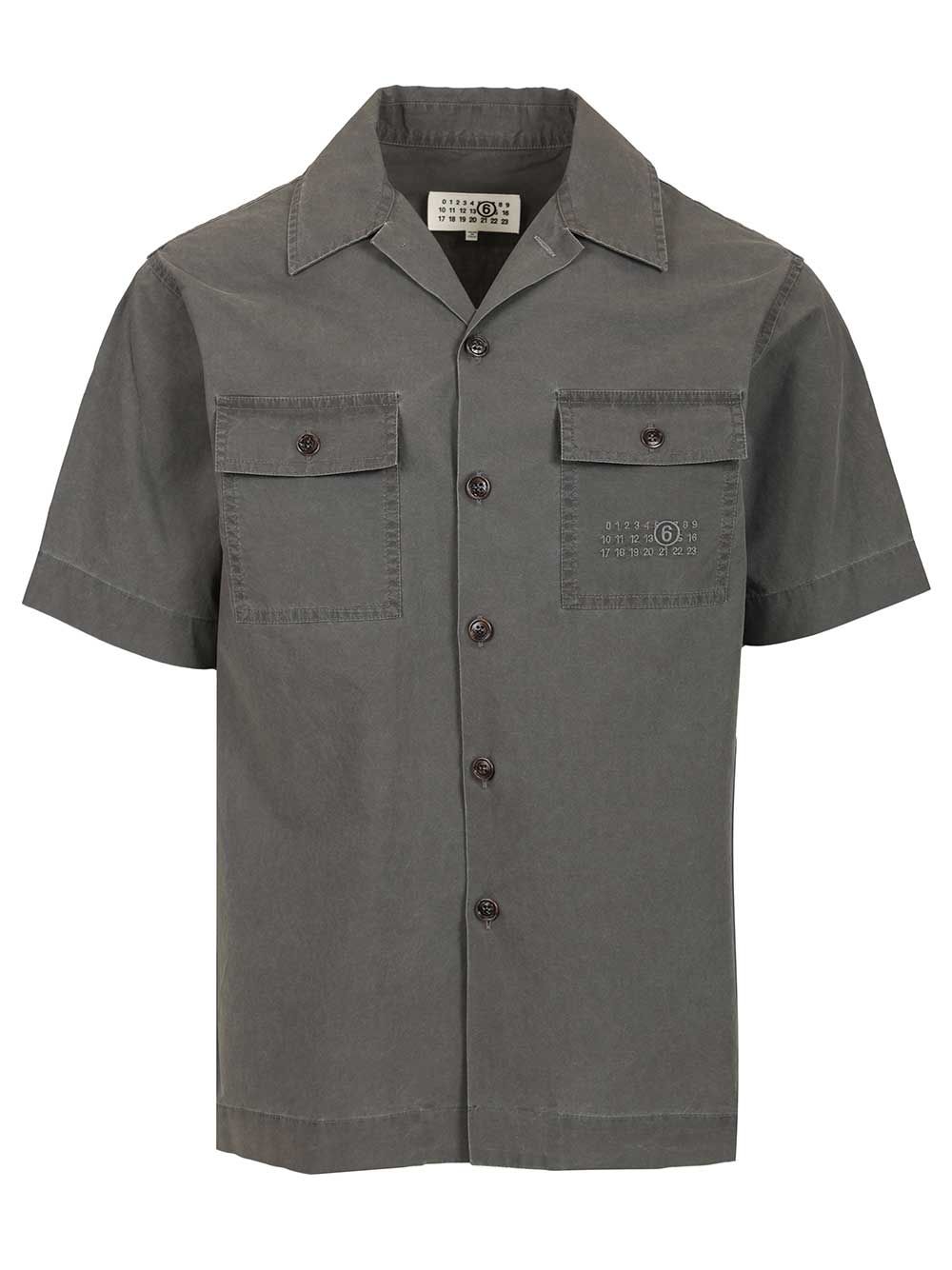 Mm6 Maison Margiela Short-Sleeved Shirt Shirts - Grey | db3a887f5457c9dc1b9a91f3a000e59f1392e906