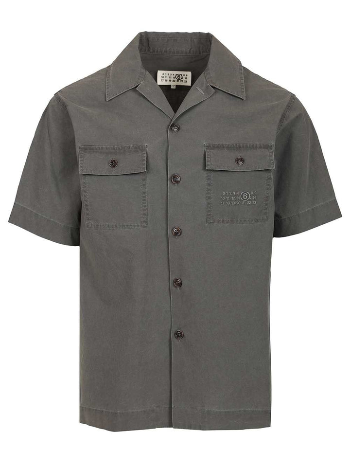 Mm6 Maison Margiela Short-Sleeved Shirt Shirts - Grey | db3a887f5457c9dc1b9a91f3a000e59f1392e906