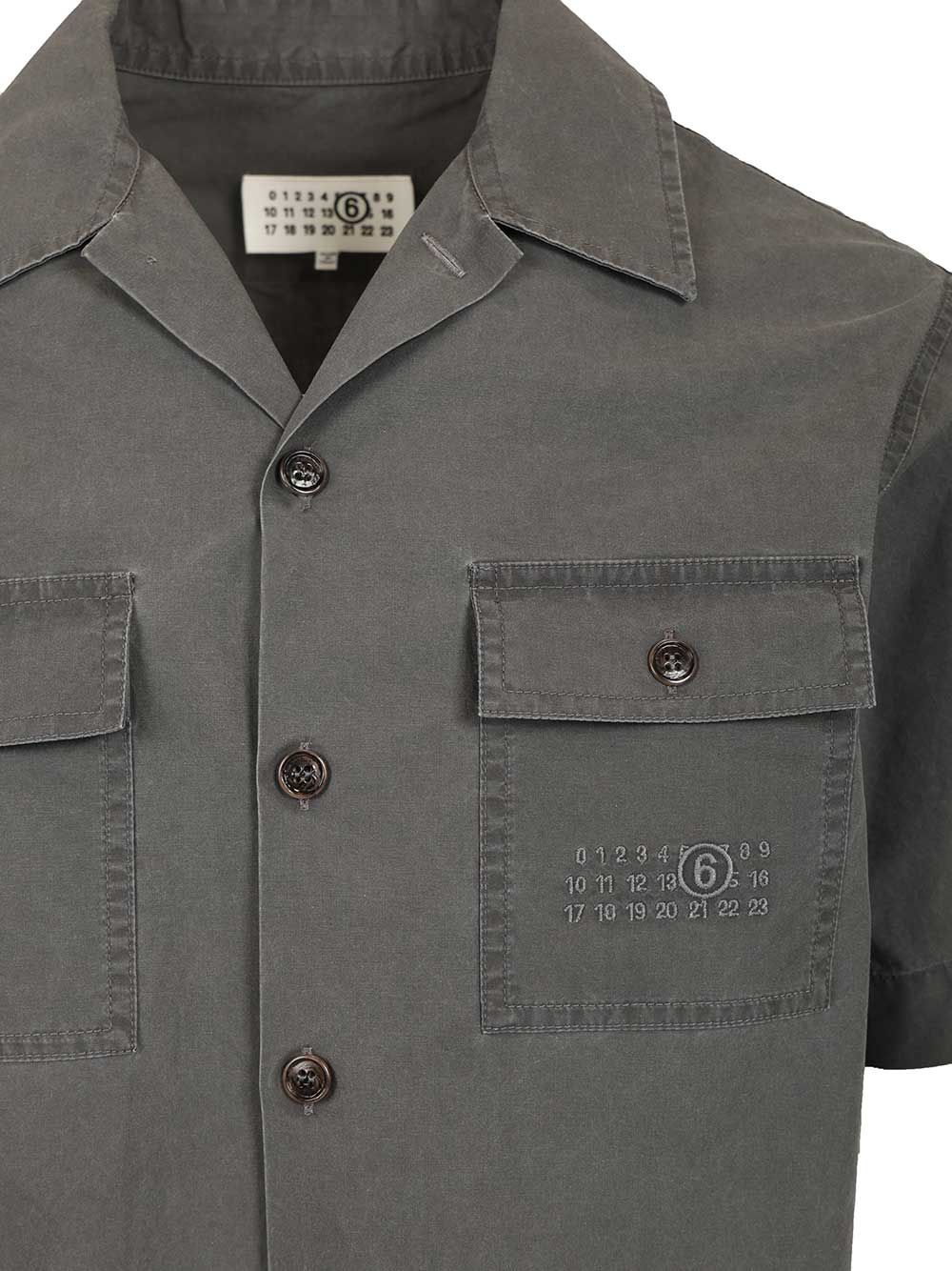 Mm6 Maison Margiela Short-Sleeved Shirt Shirts - Grey | f46bf07bfa1ffec38c6f4ecab5714730524da733